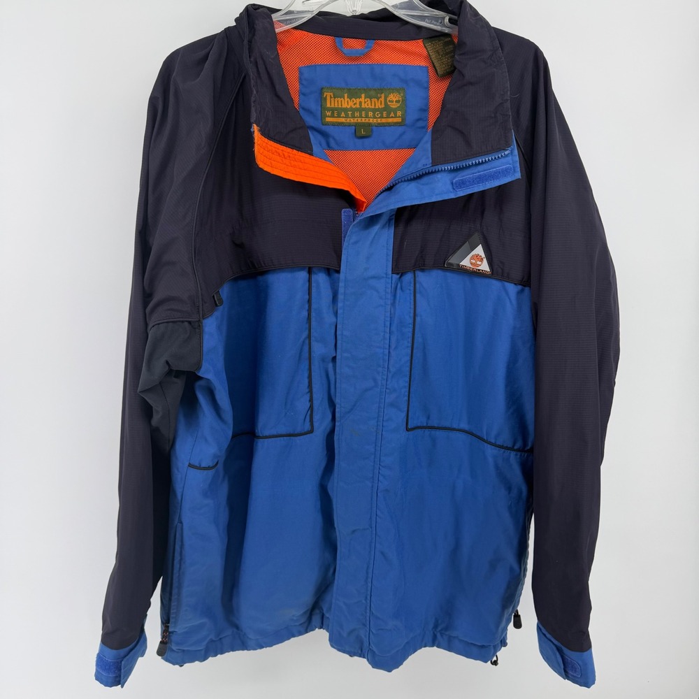 Timberland‎ Weathergear Waterproof Jacket Mens Large Blue Navy Gorpcore